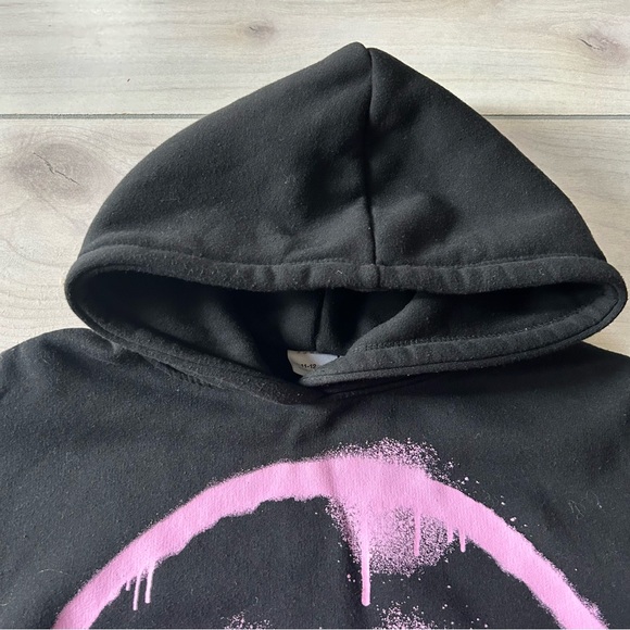Zara Smiley World Black & Pink Hooded Sweatshirt Dress - Picture 4 of 5